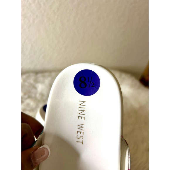 NWOB Nine West Timma Double Strap Slip On Platform Sandals Women Size 8.5 - Picture 6 of 9